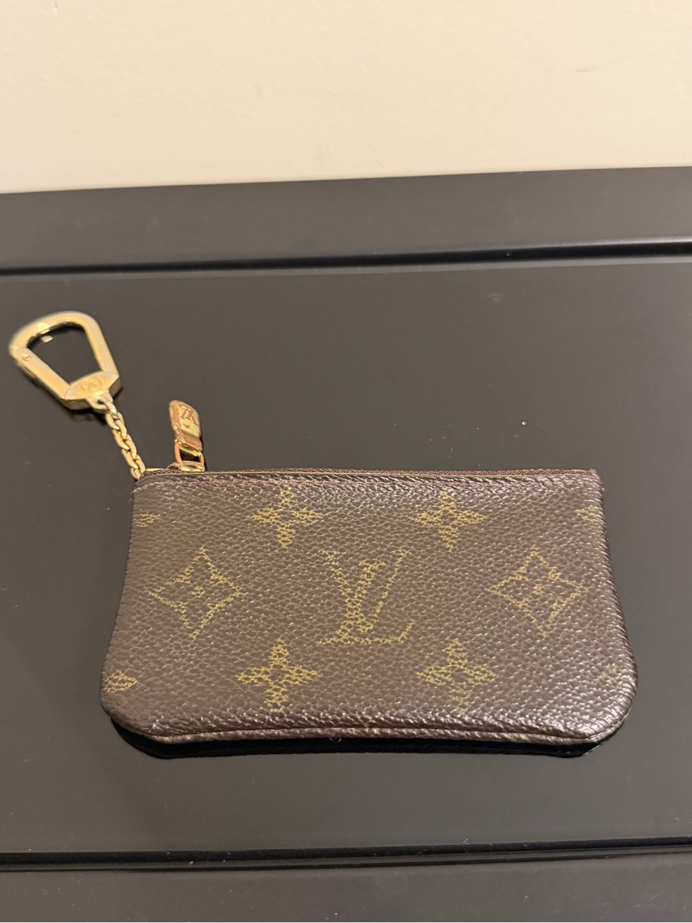 Louis Vuitton Brown Monogram Key Cles Pouch authentic